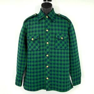 Vintage Donegal 1970’s Polyester Plaid Shirt Jacket Mens Size Large GROOVY Retro